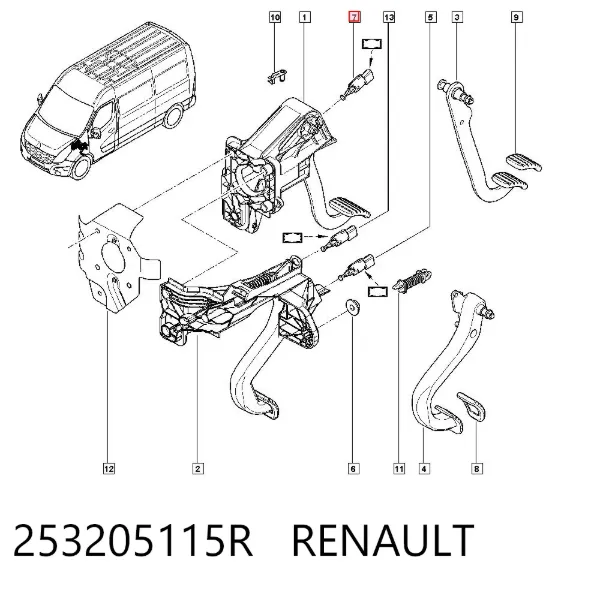 Датчик стоп сигнала 253205115R Renault (RVI)