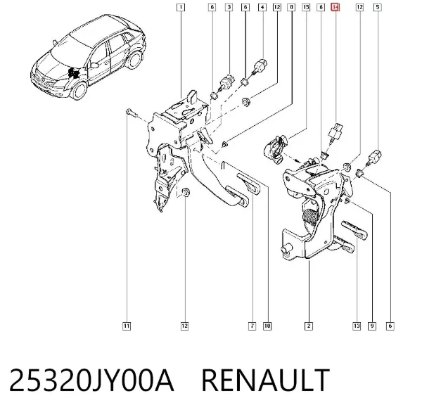Датчик включения сцепления 25320JY00A Renault (RVI)