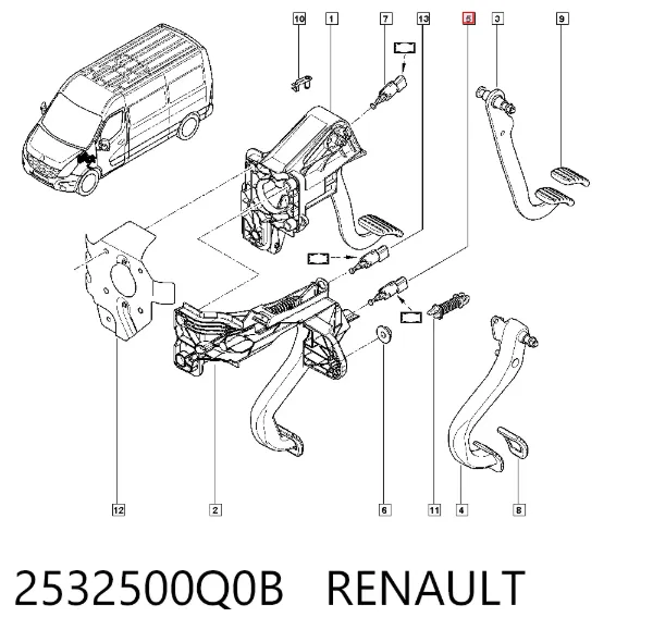 Датчик включения сцепления 2532500Q0B Renault (RVI)