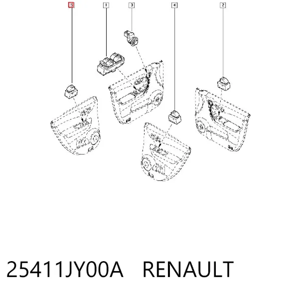 Кнопка стеклоподъемника передняя 25411JY00A Renault (RVI)