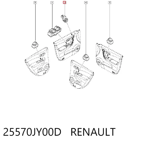 Регулятор зеркал 25570JY00D Renault (RVI)