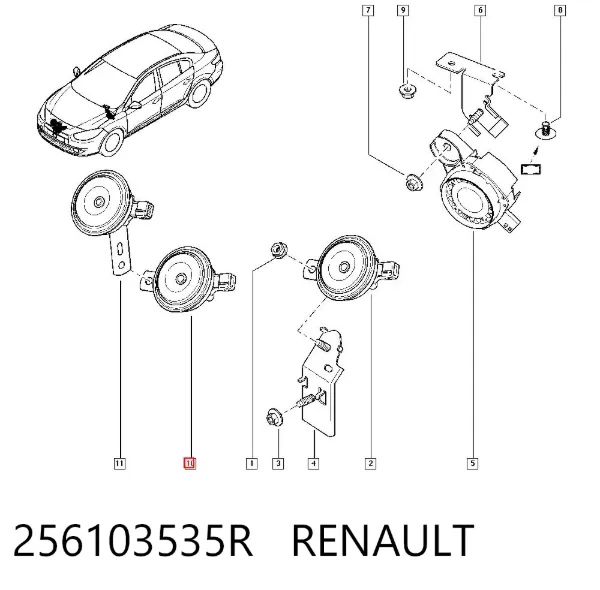 Звуковой сигнал 256103535R Renault (RVI)