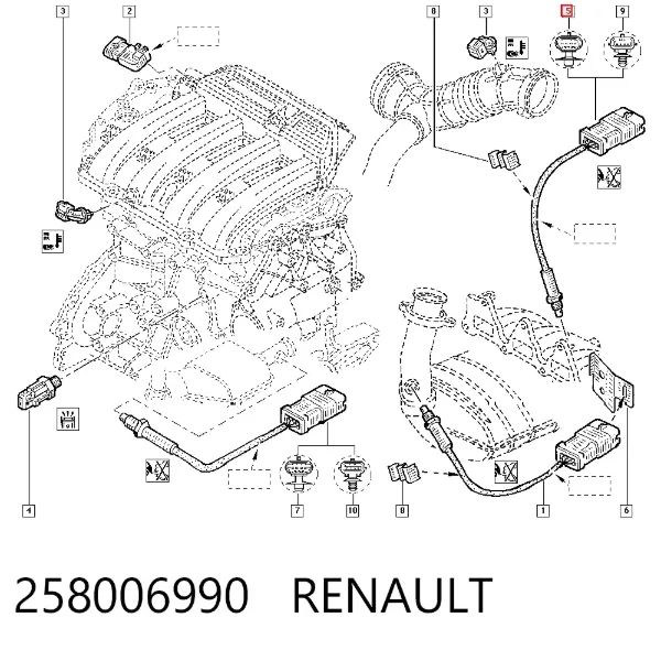 Датчик кислорода до катализатора 258006990 Renault (RVI)