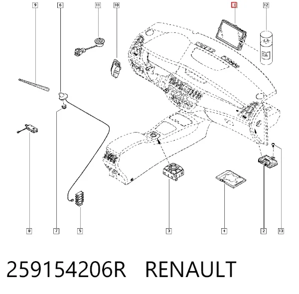 Дисплей многофункциональный 259154206R Renault (RVI)