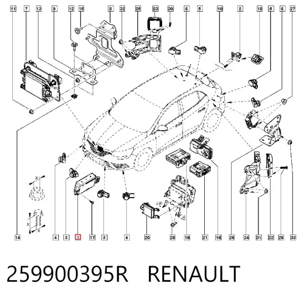 Модуль управления парктроником 259900395R Renault (RVI)