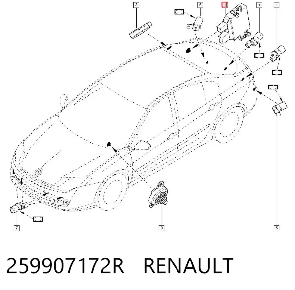 Модуль управления парктроником 259907172R Renault (RVI)