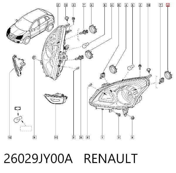Крышка фары задняя 26029JY00A Renault (RVI)
