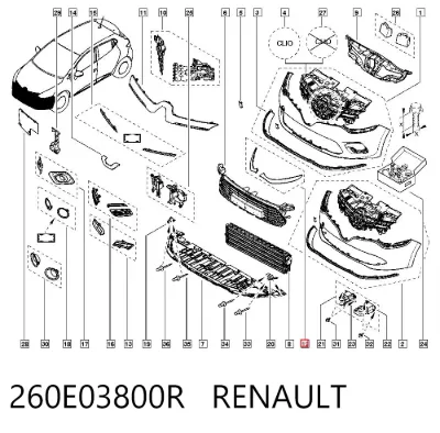 Накладка фар, комплект RENAULT 260E03800R