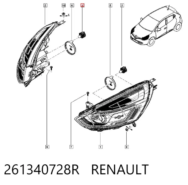 Цоколь (патрон) лампочки указателя поворотов 261340728R Renault (RVI)