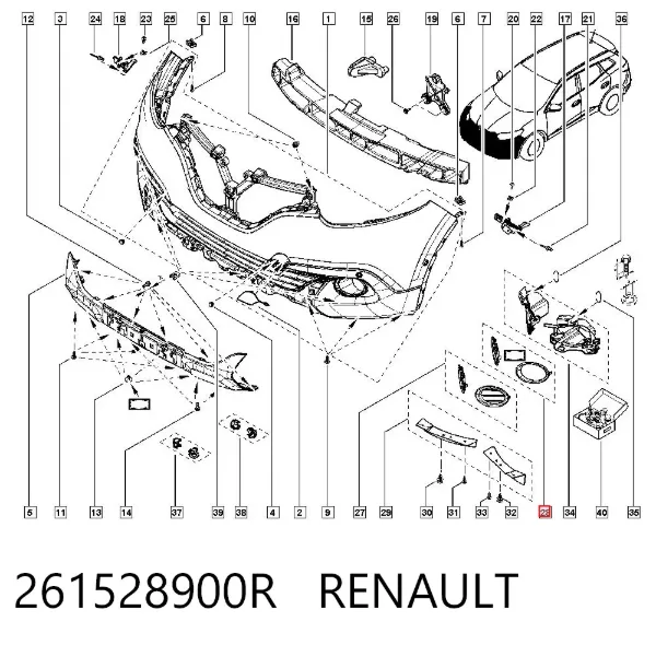 Ободок (окантовка) фары противотуманной 261528900R Renault (RVI)