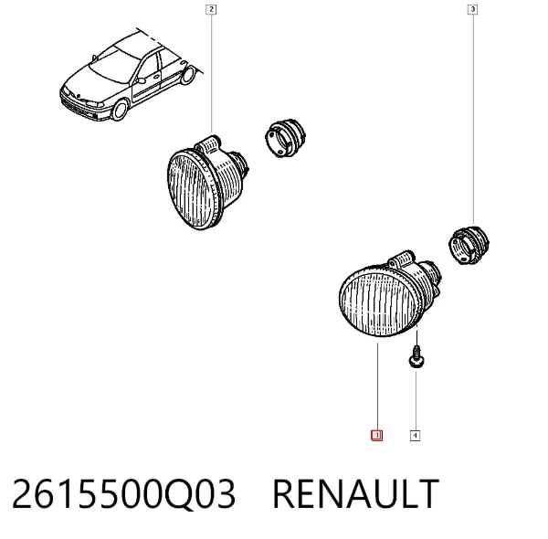 Фара противотуманная левая 2615500Q03 Renault (RVI)