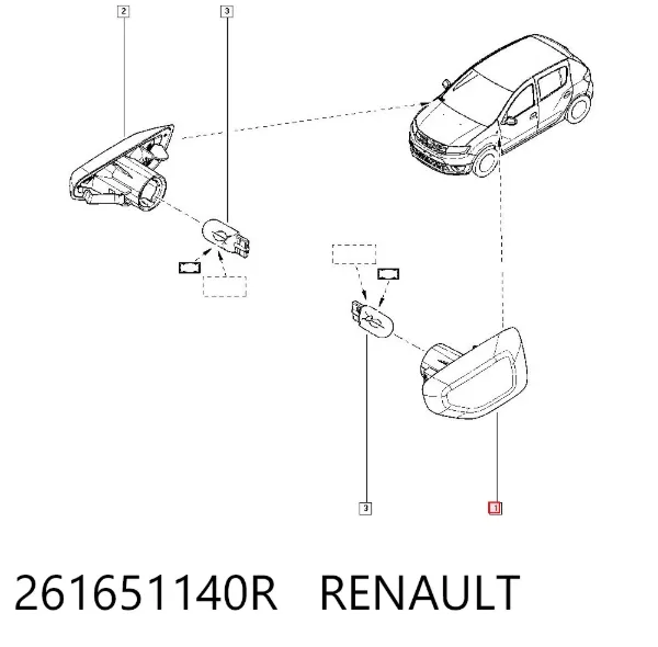 Повторитель поворота на крыле левый 261651140R Renault (RVI)