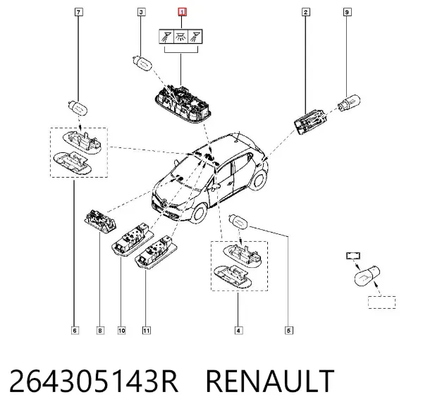Плафон салона 264305143R Renault (RVI)