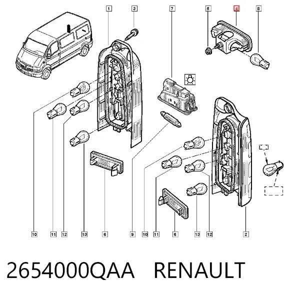 Задний стоп 2654000QAA Renault (RVI)
