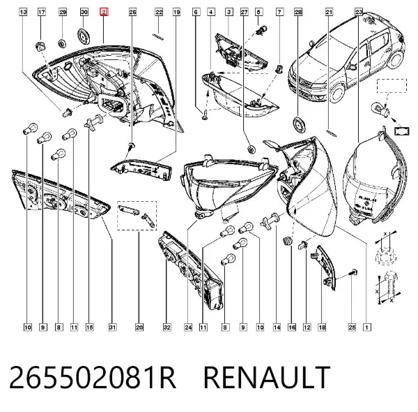 Задний фонарь 265502081R Renault (RVI)