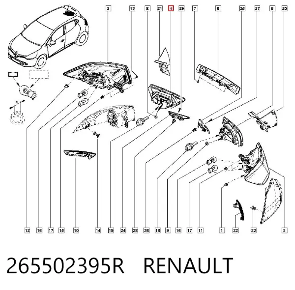 Задний фонарь 265502395R Renault (RVI)
