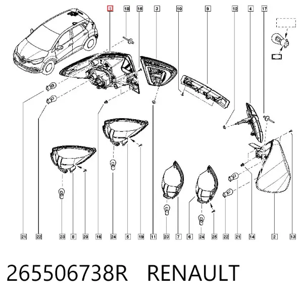 Задний фонарь 265506738R Renault (RVI)