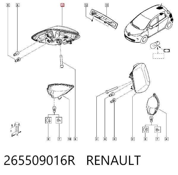 Задний фонарь 265509016R Renault (RVI)