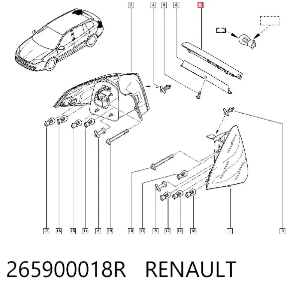 Задний стоп 265900018R Renault (RVI)