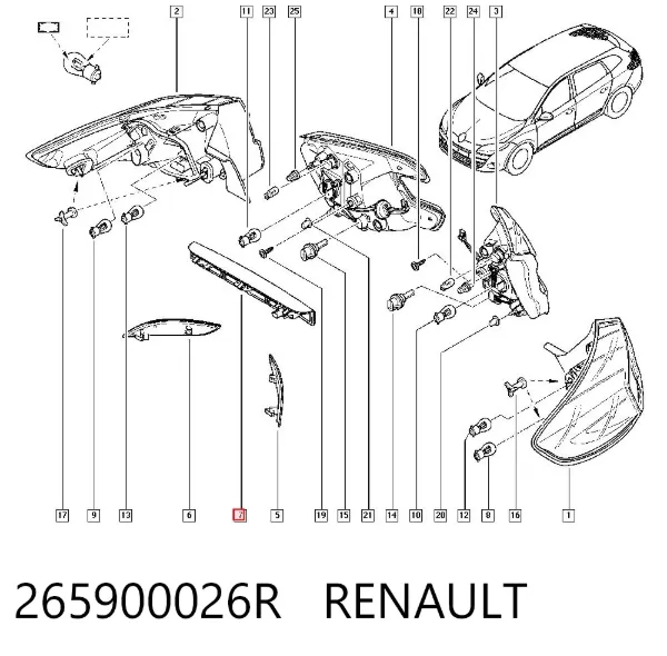 Задний стоп 265900026R Renault (RVI)