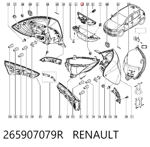 Задний стоп 265907079R Renault (RVI)