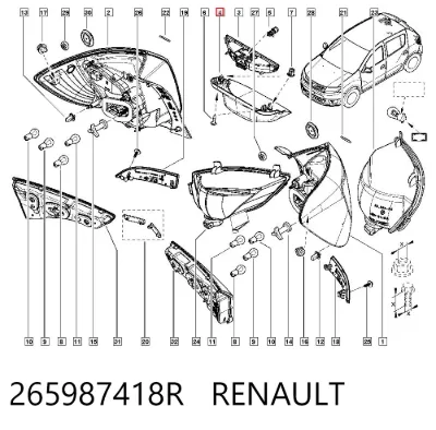 Накладка фонаря заднего RENAULT 265987418R