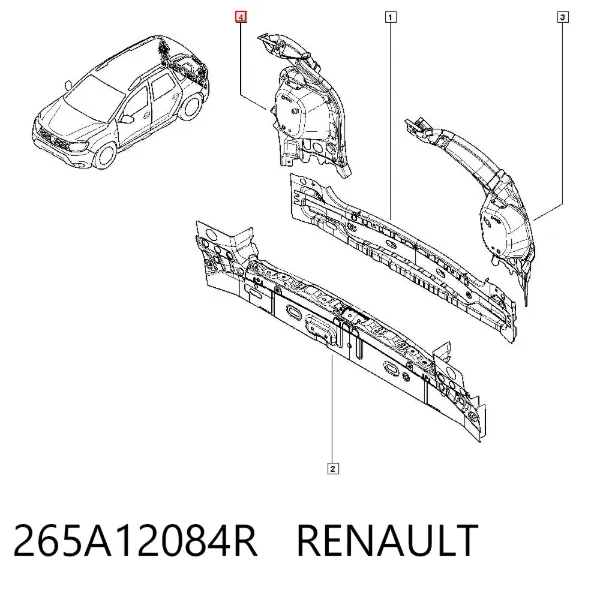 Суппорт (кронштейн) крепления заднего фонаря правый 265A12084R Renault (RVI)