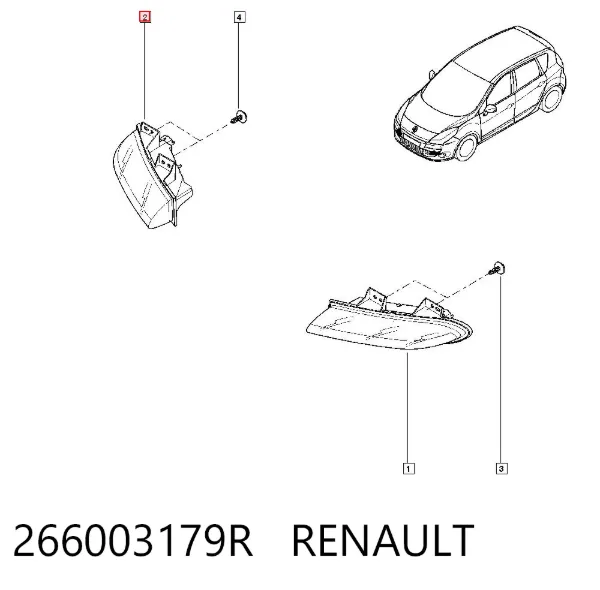 Фара дневного света правая 266003179R Renault (RVI)