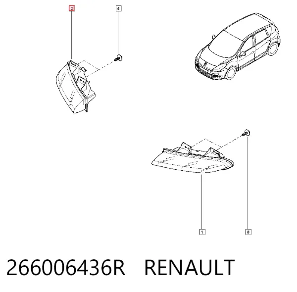 Фара дневного света правая 266006436R Renault (RVI)