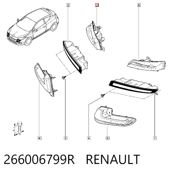 Фара дневного света правая 266006799R Renault (RVI)