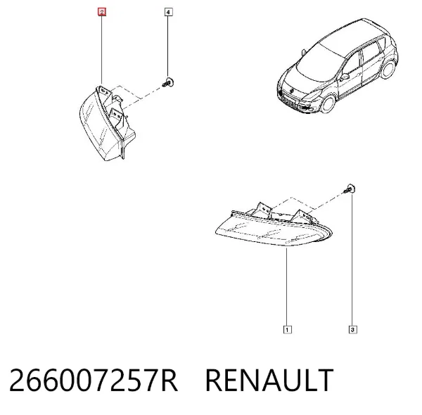 Фара дневного света правая 266007257R Renault (RVI)