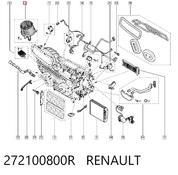 Вентилятор печки 272100800R Renault (RVI)