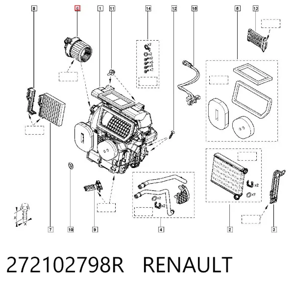 Вентилятор печки 272102798R Renault (RVI)