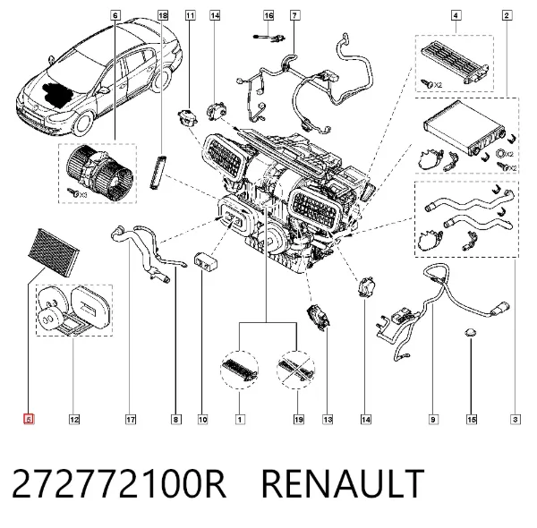 Фильтр салона 272772100R Renault (RVI)