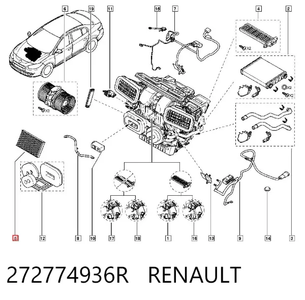 Фильтр салона 272774936R Renault (RVI)