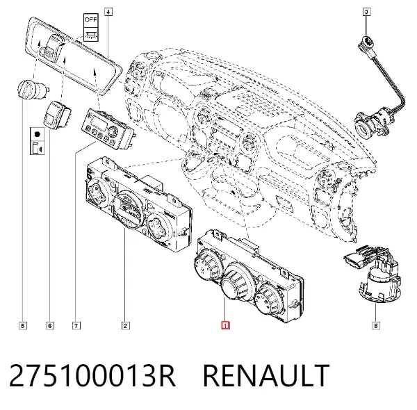 Блок управления кондиционером 275100013R Renault (RVI)