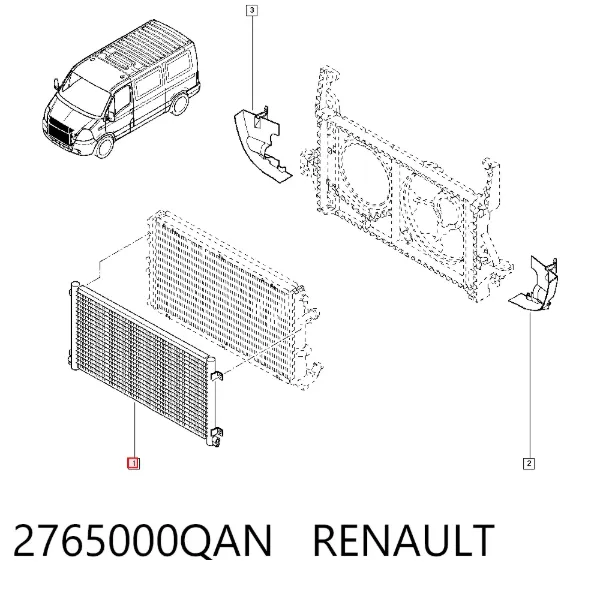 Радиатор кондиционера 2765000QAN Renault (RVI)