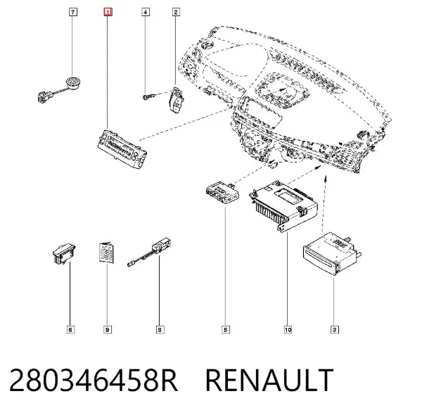 Дисплей многофункциональный 280346458R Renault (RVI)