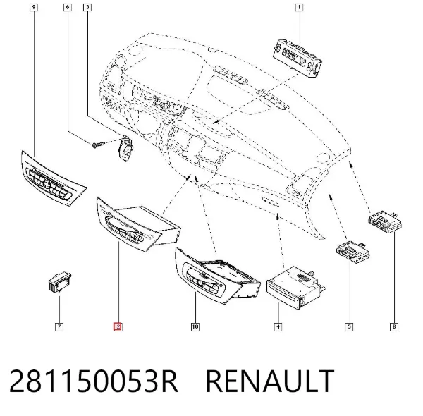 Магнитола 281150053R Renault (RVI)