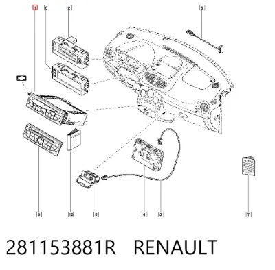 Магнитола (радио AM/FM) RENAULT 281153881R