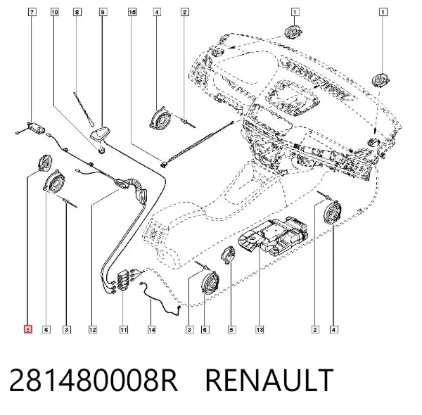 Динамик "торпедо" 281480008R Renault (RVI)