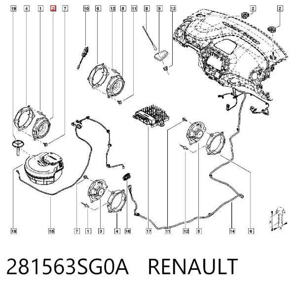 Динамик передней двери 281563SG0A Renault (RVI)