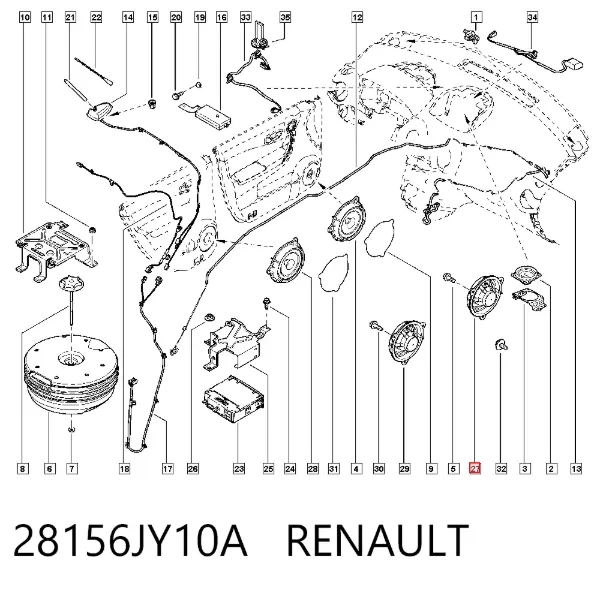 Динамик передней двери 28156JY10A Renault (RVI)