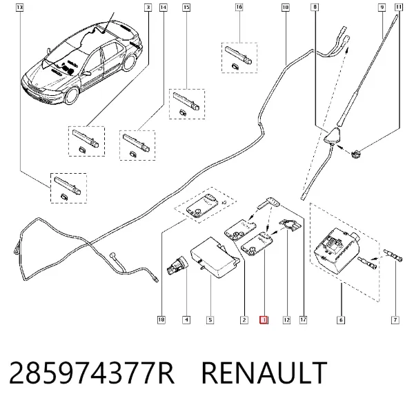 Брелок управления сигнализацией 285974377R Renault (RVI)