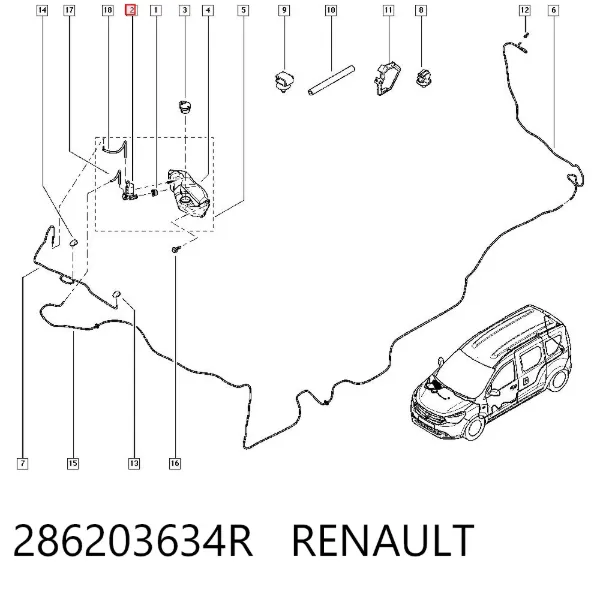 Моторчик омывателя 286203634R Renault (RVI)