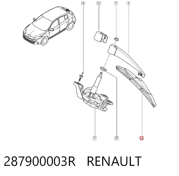 Дворник задний 287900003R Renault (RVI)