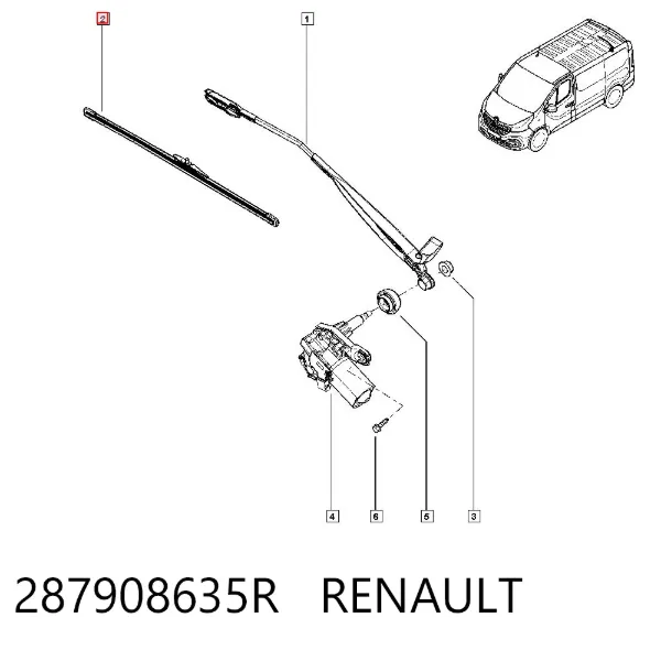 Дворник задний 287908635R Renault (RVI)