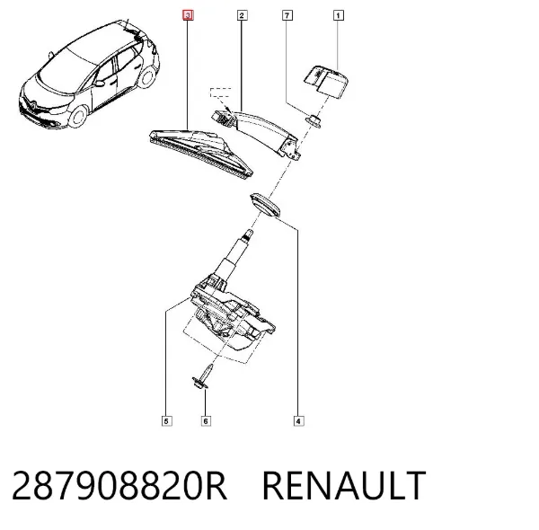 Дворник задний 287908820R Renault (RVI)