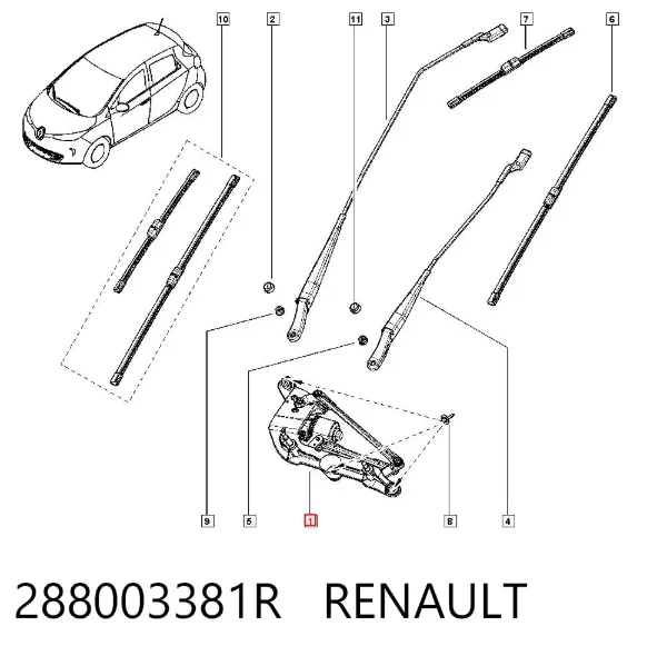 Трапеция дворников 288003381R Renault (RVI)