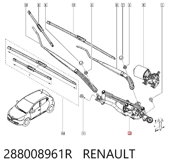 Трапеция дворников 288008961R Renault (RVI)